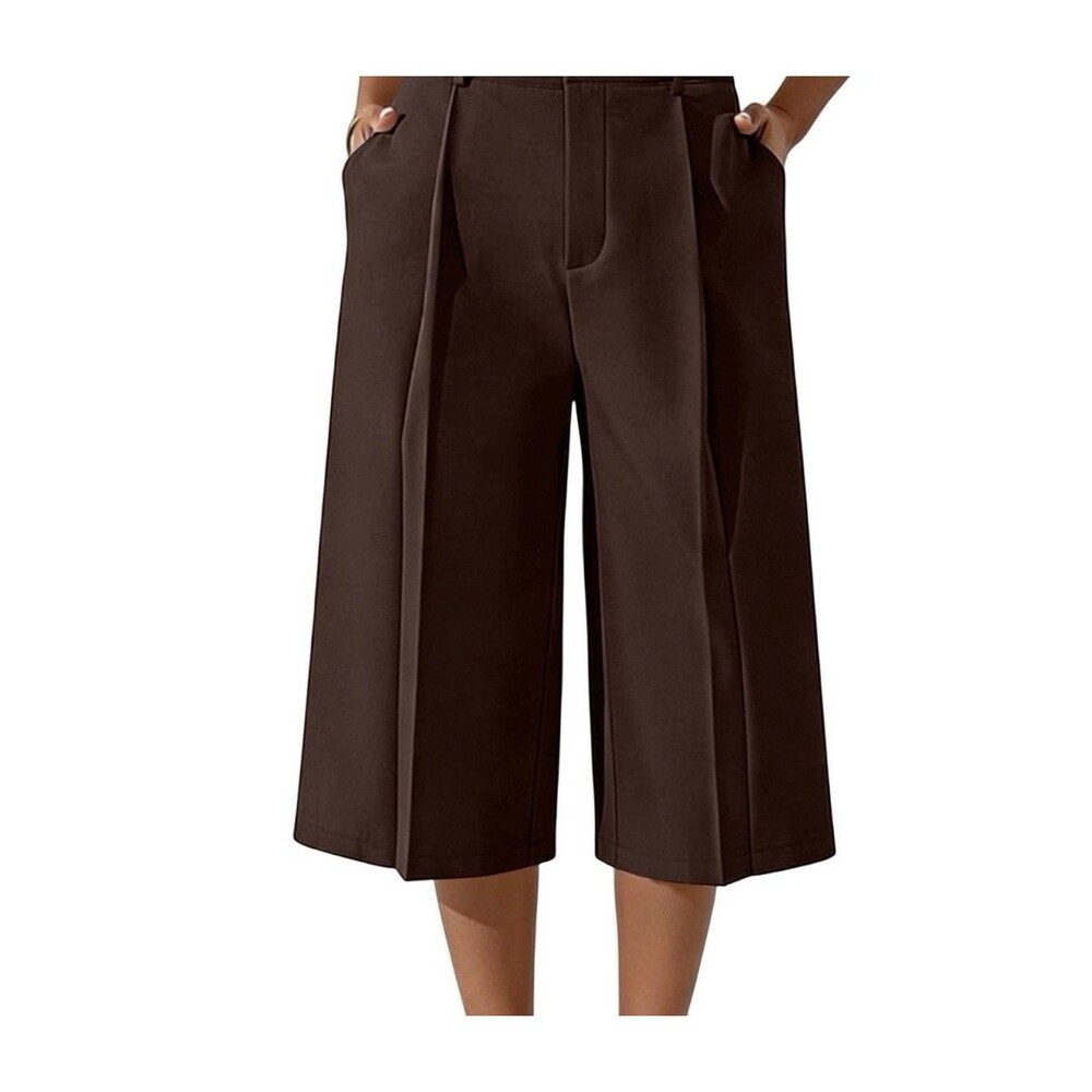 Trina Turk Wide Leg Culottes Palazzo High Rise Cropped Pleated Trouser Shorts 6